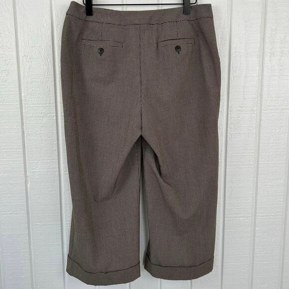 Chicos Women Crop Wide Leg Pants Academia Preppy Office Career Brown Size 10 - Picture 5 of 7
